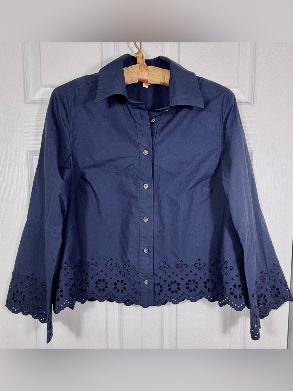 Derek Lam 10 Crosby Eyelet Embroidered Button-Down Shirt Size 2 EUC